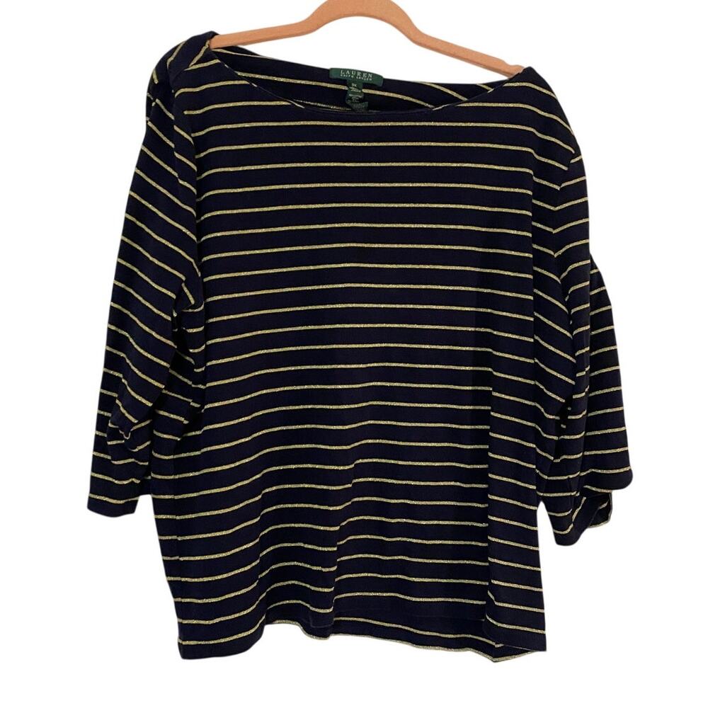 Lauren Ralph Lauren Nautical Stripe Tee - Size 3X